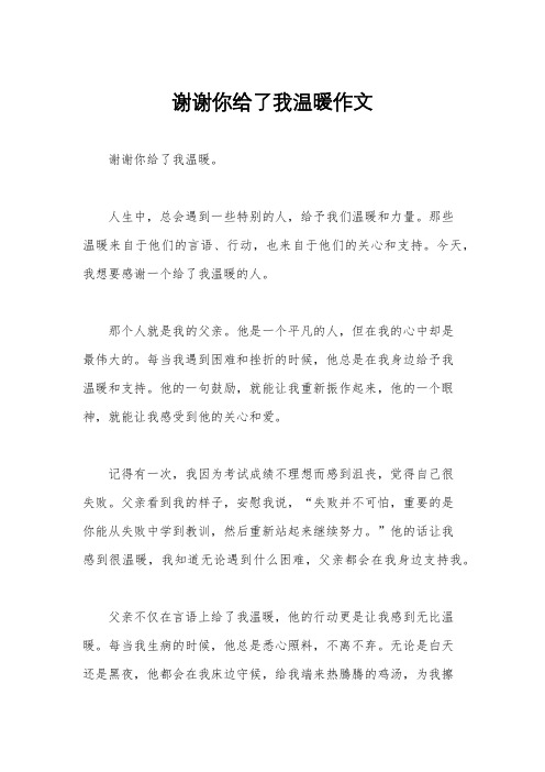 谢谢你给了我温暖作文