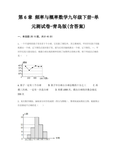 第6章 频率与概率数学九年级下册-单元测试卷-青岛版(含答案)