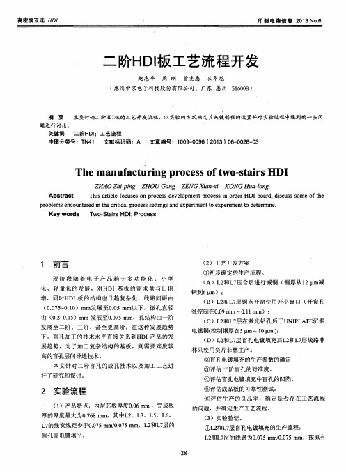 二阶HDI板工艺流程开发