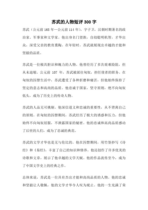 苏武的人物短评300字