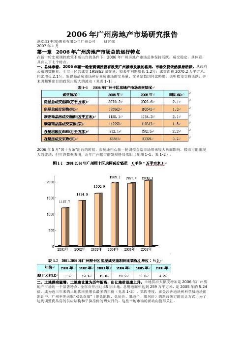 2006年广州房地产市场研究报告