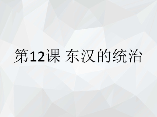 中图版历史七年级上册第12课东汉的统治课件2