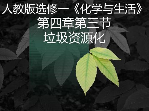 高中化学人教版选修1 第四章第三节 垃圾资源化 课件(18张)