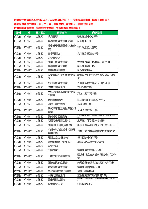 2020新版广东省广州市从化区月子服务工商企业公司商家名录名单黄页联系号码地址大全60家