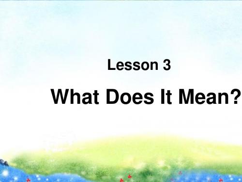 四年级下册英语课件-Lesson 3 What Does It Mean？ ∣川教版(三年级起点) (共34张PPT)