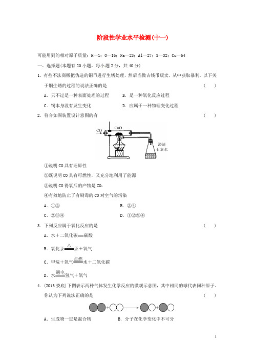 (小复习)浙江省2014年中考科学专题复习 阶段性学业水平检测(十一)