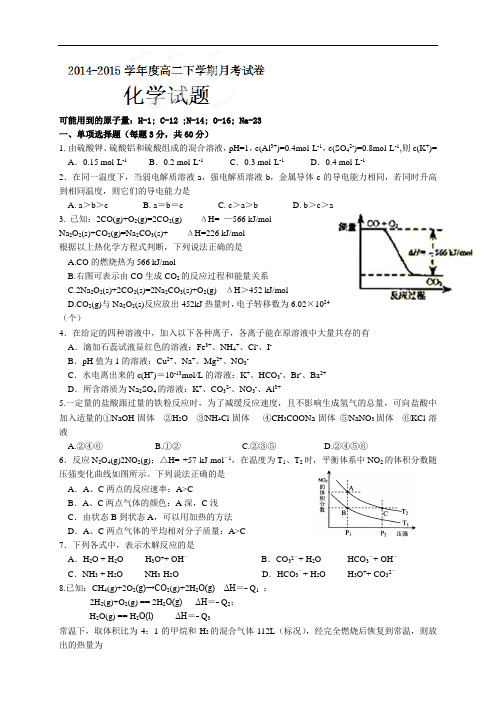 内蒙古赤峰市元宝山区第二中学高二下学期月考试卷(8科9套)(内蒙古赤峰市元宝山区第二中学高二下学期月