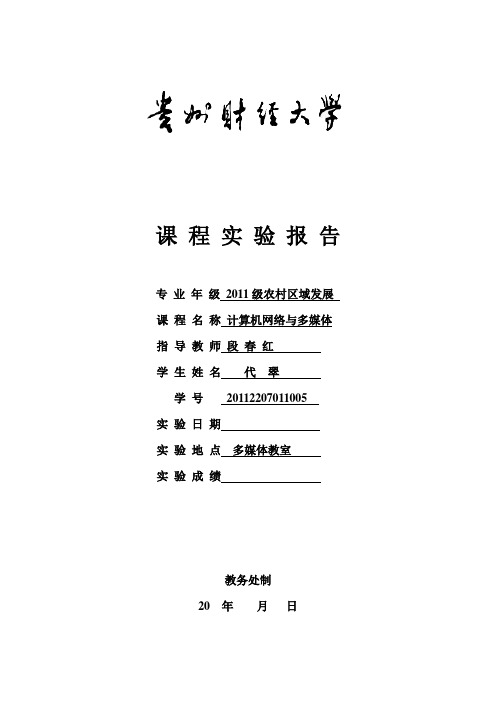 课程实验报告模板