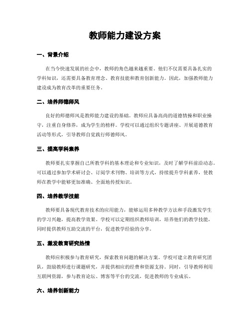 教师能力建设方案