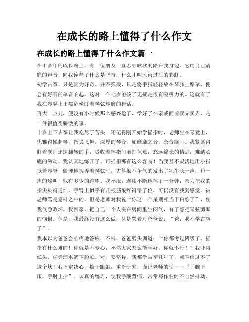 在成长的路上懂得了什么作文