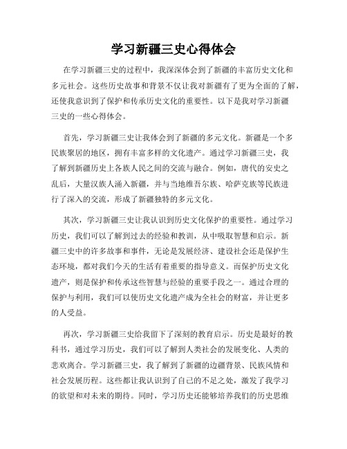 学习新疆三史心得体会