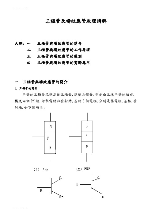 [整理]三极管及场效应管原理讲解.