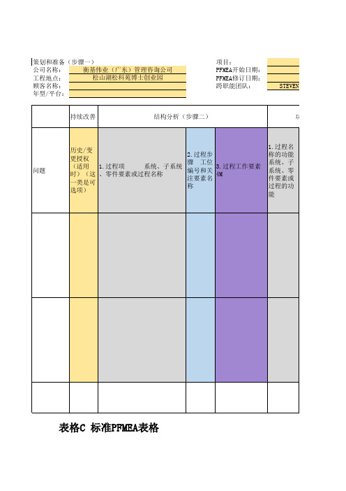 新版PFMEA表格