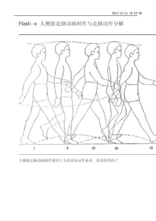 Flash → 人侧面走路动画制作与走路动作分解