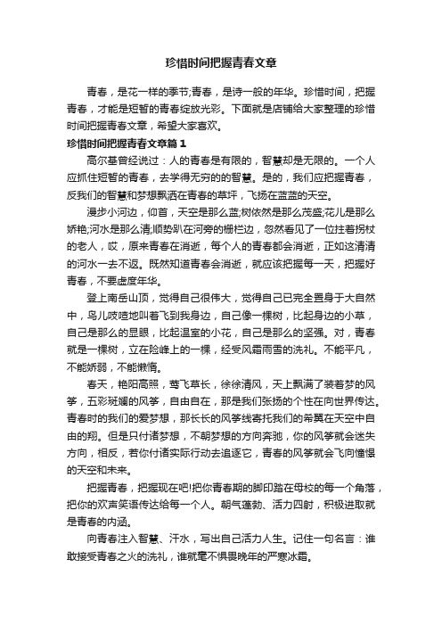 珍惜时间把握青春文章