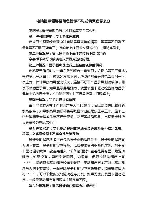 电脑显示器屏幕颜色显示不对或者变色怎么办