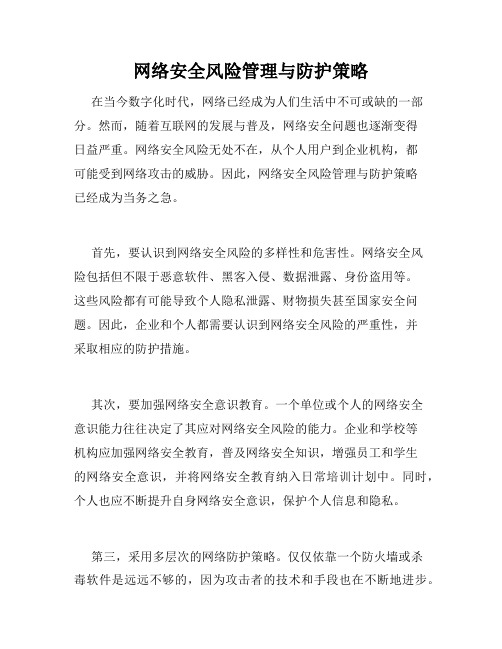 网络安全风险管理与防护策略