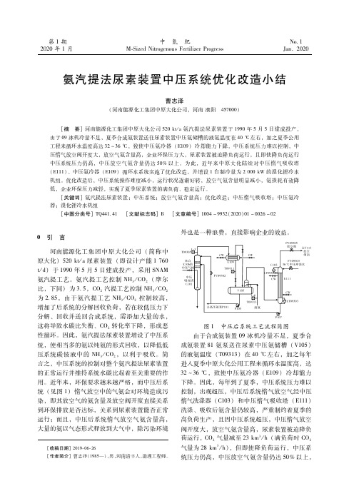 氨汽提法尿素装置中压系统优化改造小结