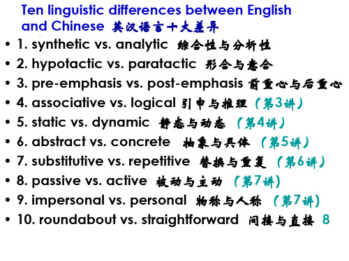 第2讲-英汉语言十大差异