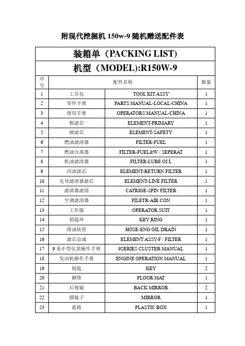 现代挖掘机150w-9