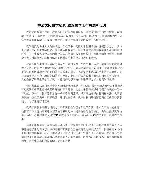 番茄太阳教学反思_政治教学工作总结和反思