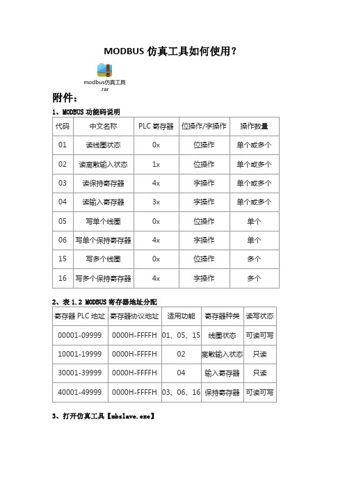 MODBUS仿真工具如何使用