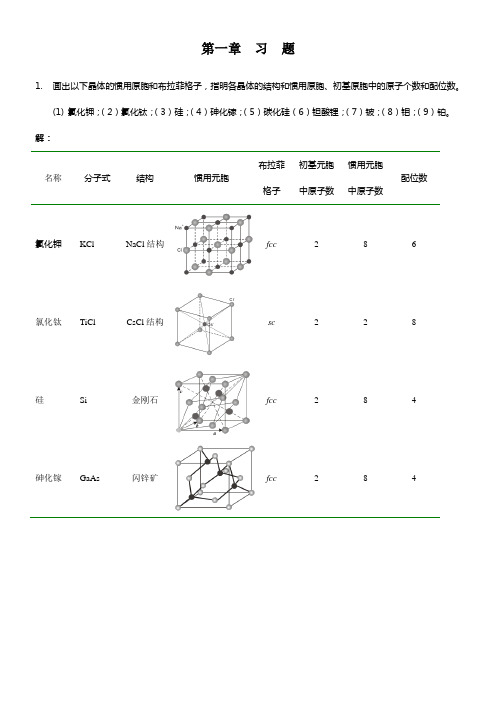 固体物理第一二章习题解答