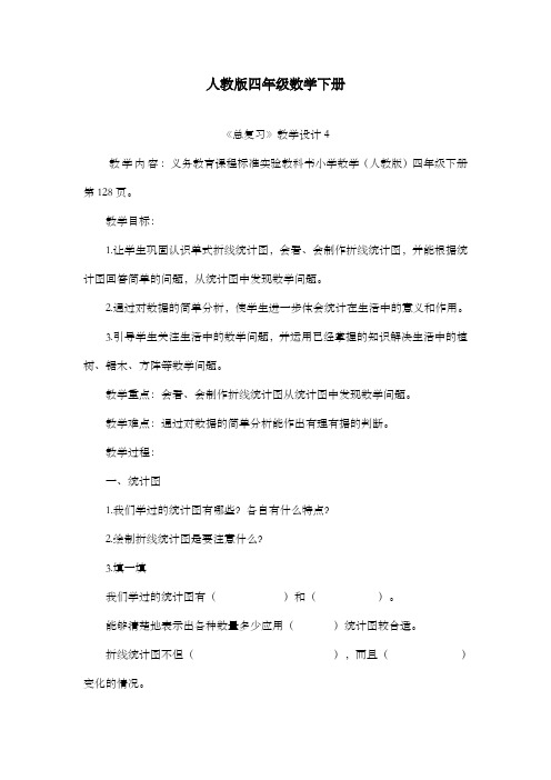 新人教版新课标数学小学四年级下册《总复习》公开课优质课教案5