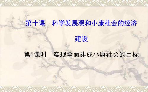 高中政治4.10.1实现全面建成小康社会的目标课件新人教必修1