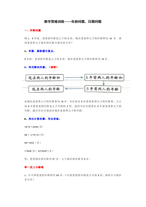 数学思维训练——年龄问题、日期问题