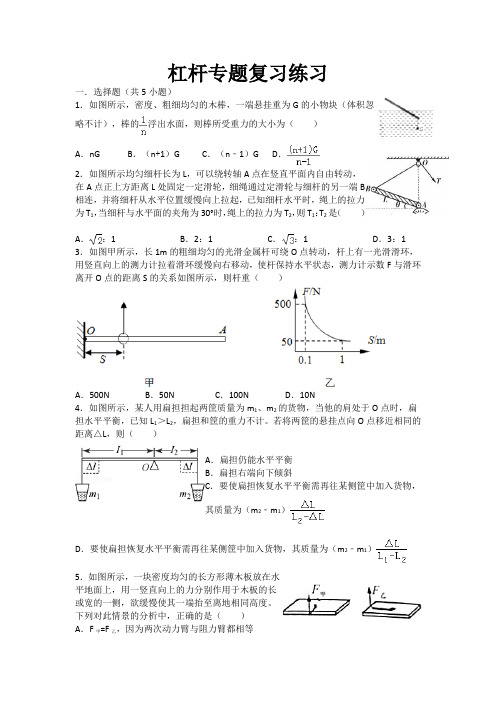 杠杆专题复习练习