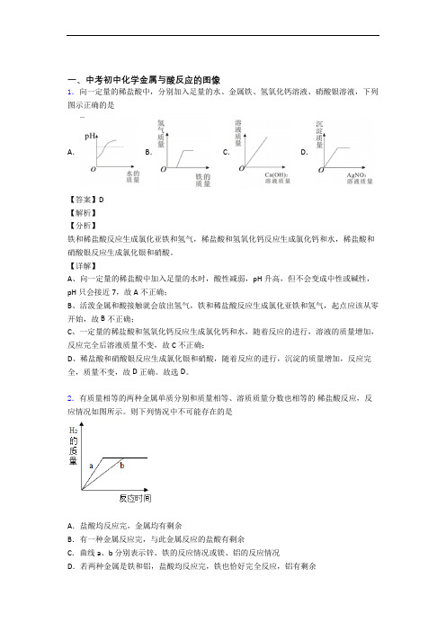 2020-2021全国备战中考化学金属与酸反应的图像的综合备战中考真题汇总含详细答案