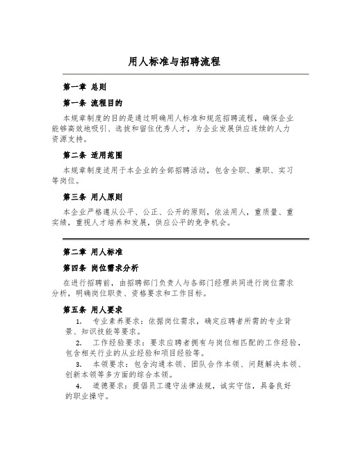 用人标准与招聘流程