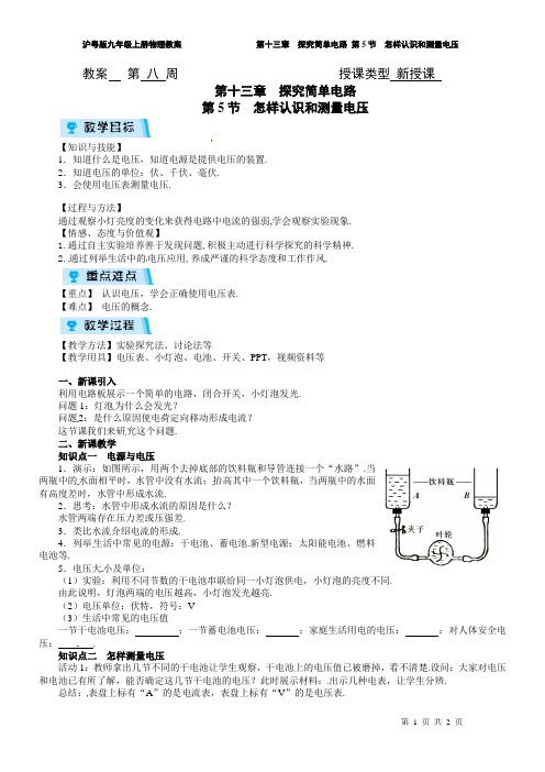 沪粤版九年级上册物理教案：13