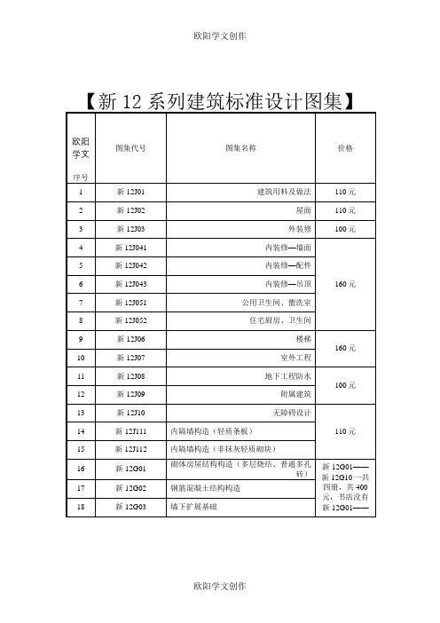 新-12系列建筑标准设计图集之欧阳学文创作