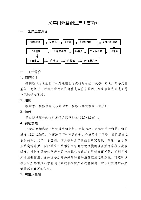 叉车门架型钢生产工艺简介