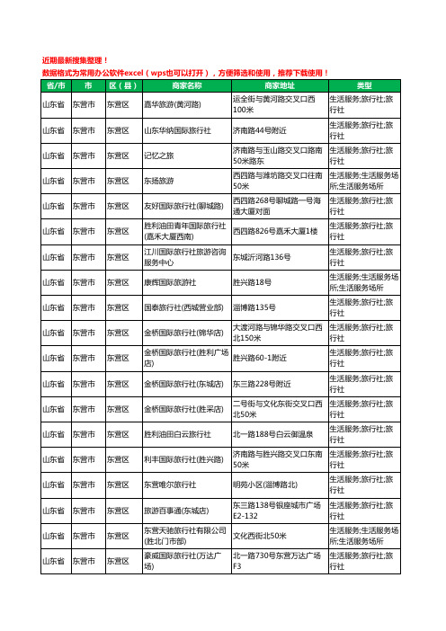 2020新版山东省东营市旅行社工商企业公司商家名录名单黄页联系方式大全215家