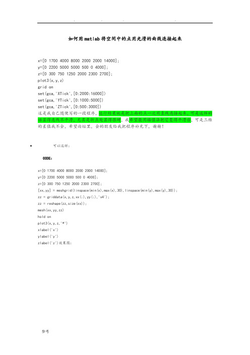 如何用matlab将空间中的点用光滑的曲线连接起来