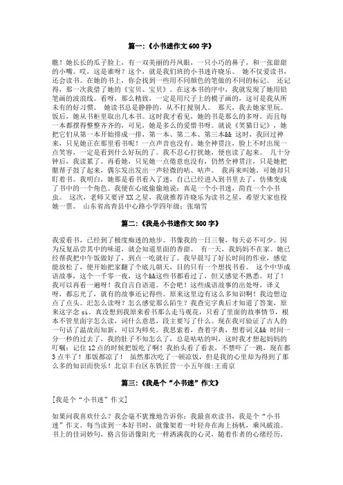 我是小书迷作文600字