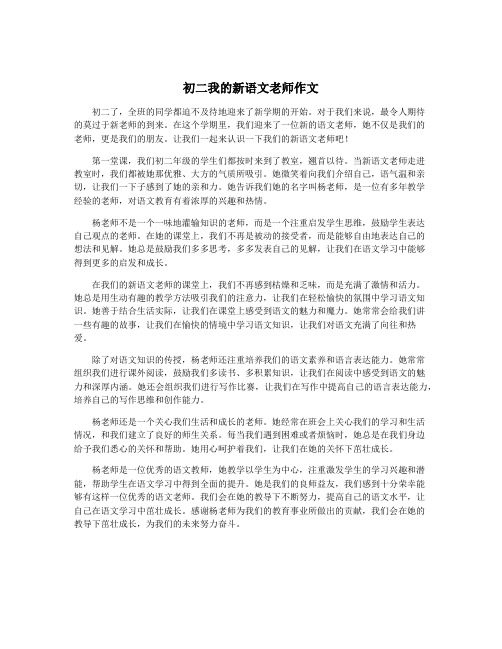 初二我的新语文老师作文