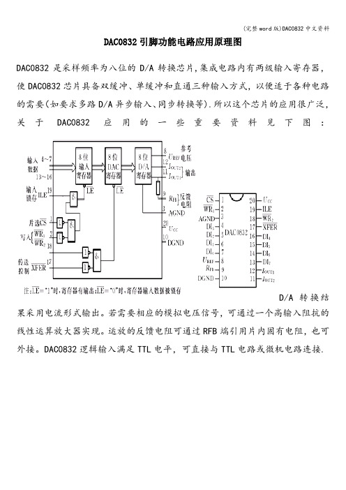 (完整word版)DAC0832中文资料