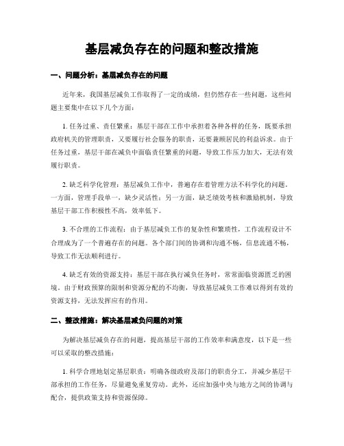 基层减负存在的问题和整改措施 (2)