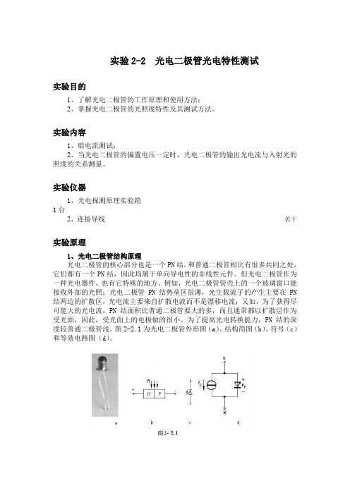 实验2-2光电二极管光电特性测试