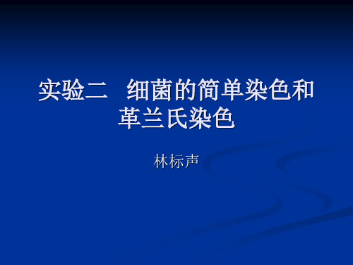 微生物实验二细菌的简单染色和革兰氏染色教学幻灯片