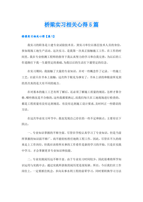 桥梁实习相关心得5篇.doc