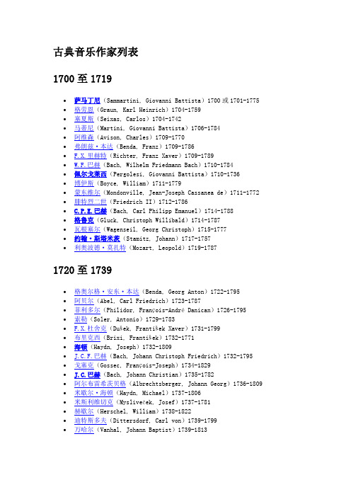 古典音乐作曲家列表