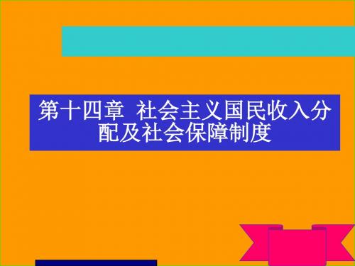 第十四章社会主义国民收入分配及社会保障制度