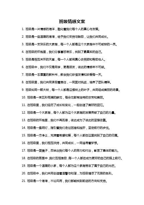 班级情感文案