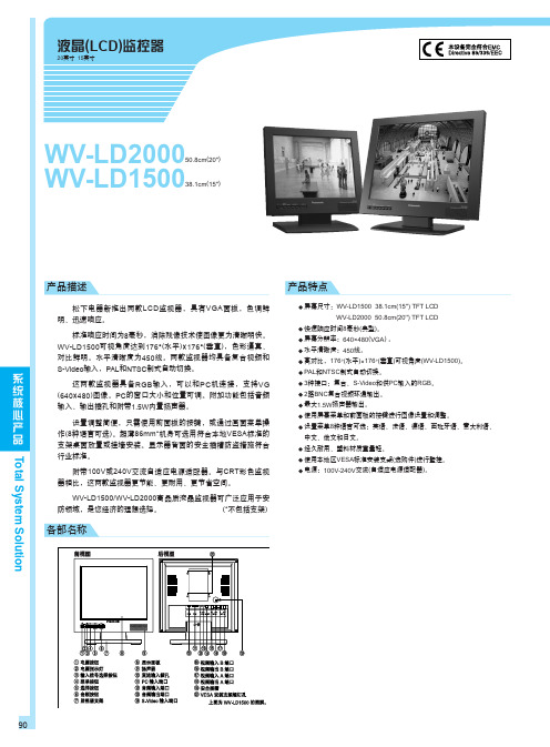 松下 WV-LD2000 LD1500接收器 说明书