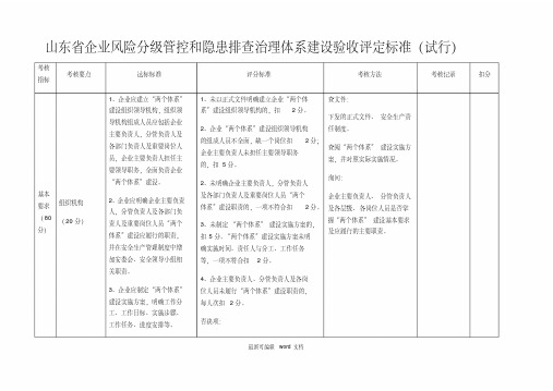 最新安全生产双体系验收标准